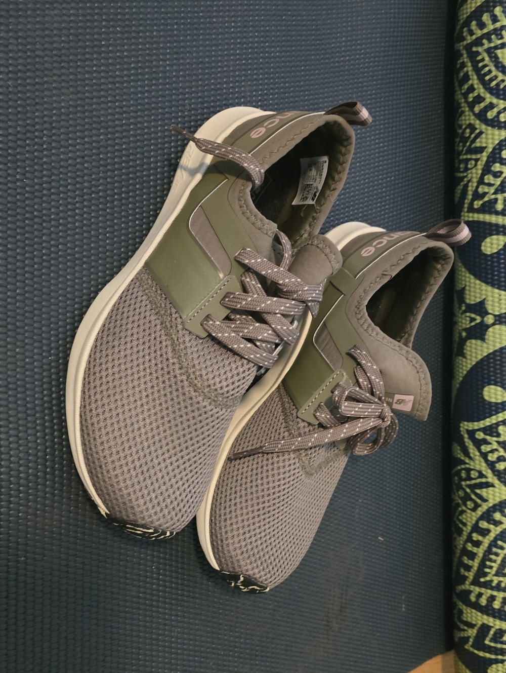 New Balance Women's Olive Green and Gray Slip-On Sneakers